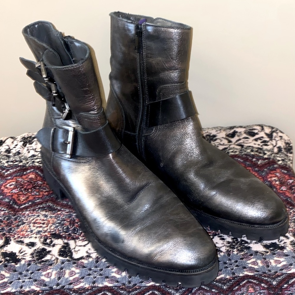 Napoleoni combat boots in steely grey